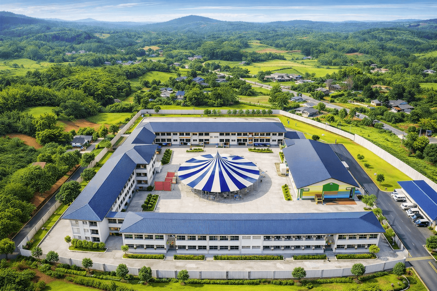 Khuôn viên trường THPT Tức Tranh